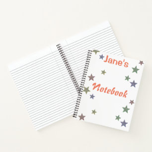 Personalized Glittery Stars Notebook
