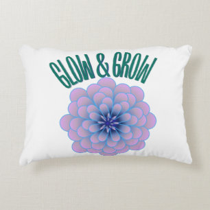 Personalized Glow & Grow Aesthetic Floral Quote Accent Pillow