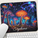 Personalized Glowing Mushroom Mouse Pad<br><div class="desc">Transform your workspace into an enchanted forest with this personalized mouse pad featuring glowing mushrooms. The magical atmosphere and vibrant colours create a captivating scene, inspiring creativity and wonder. Make it truly yours by adding your name or a special message. The smooth surface ensures precise mouse movements while the non-slip...</div>