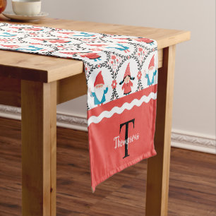 Personalized Gnome Christmas Short Table Runner