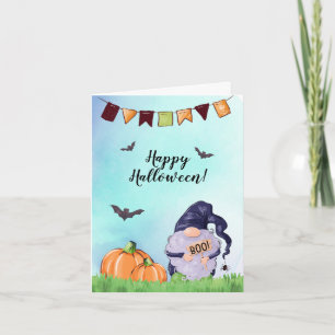 Personalized Gnome Halloween Customer Card