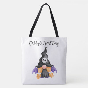 Personalized Gnome Trick or Treat Tote Bag