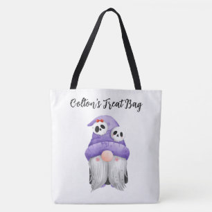 Personalized Gnome Trick or Treat Tote Bag