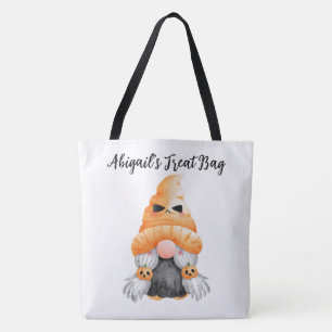 Personalized Gnome Trick or Treat Tote Bag