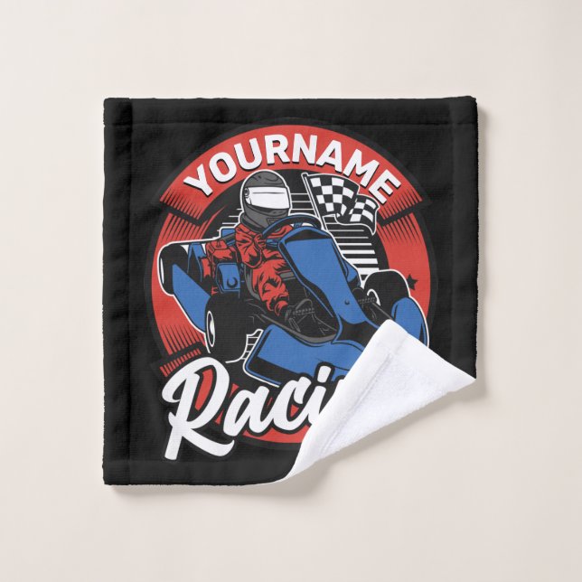 Personalized Go Kart Extreme Racing Karting Race  Bath Towel Set (Wash Cloth)