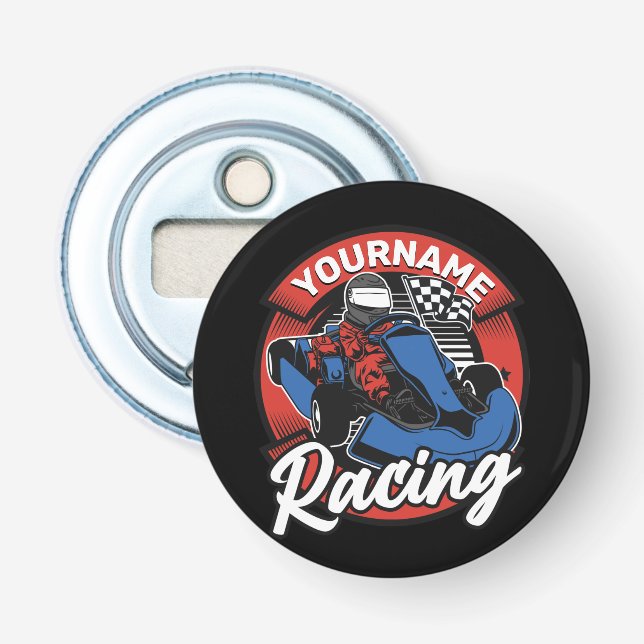Personalized Go Kart Extreme Racing Karting Race Bottle Opener (Front)