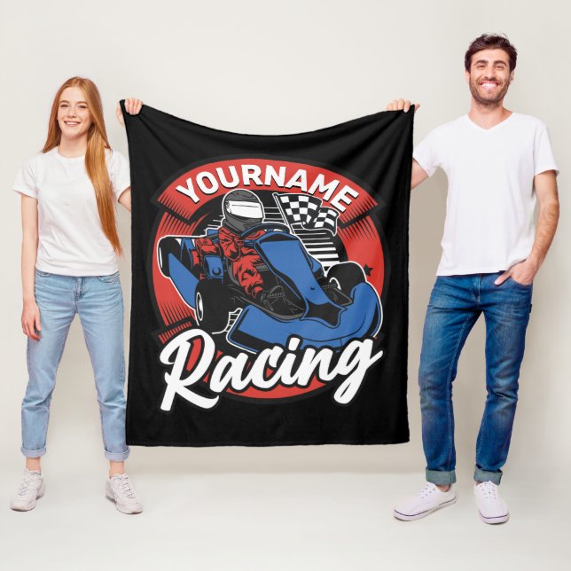 Personalized Go Kart Extreme Racing Karting Race  Fleece Blanket (In Situ)
