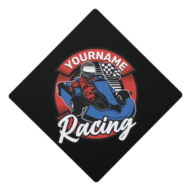 Personalized Go Kart Extreme Racing Karting Race  Graduation Cap Topper (Front)