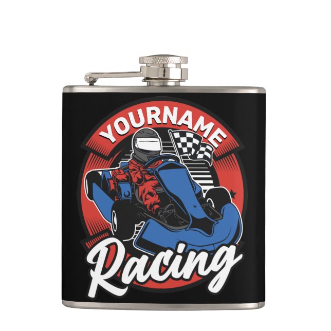 Personalized Go Kart Extreme Racing Karting Race  Hip Flask (Front)