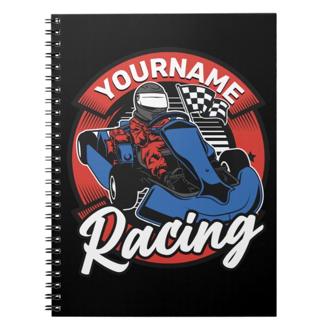 Personalized Go Kart Extreme Racing Karting Race Notebook (Front)