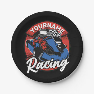 Personalized Go Kart Extreme Racing Karting Race Paper Plate