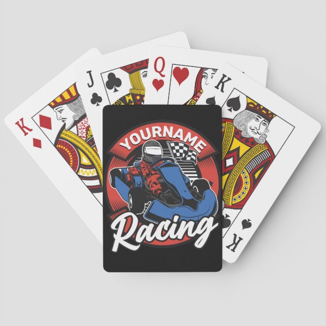 Personalized Go Kart Extreme Racing Karting Race Playing Cards (Back)