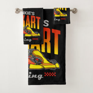 Personalized Go Kart Racing Motorsport Karting  Bath Towel Set