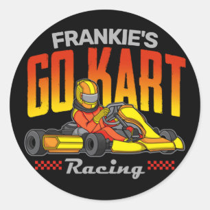 Personalized Go Kart Racing Motorsport Karting Classic Round Sticker