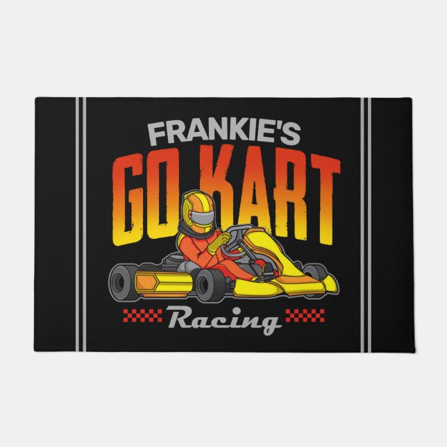 Personalized Go Kart Racing Motorsport Karting Doormat (Front)