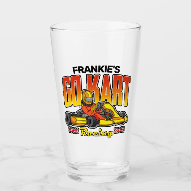 Personalized Go Kart Racing Motorsport Karting Glass (Front)