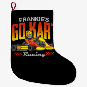 Personalized Go Kart Racing Motorsport Karting  Large Christmas Stocking