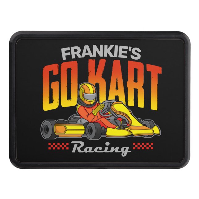 Personalized Go Kart Racing Motorsport Karting Trailer Hitch Cover (Front)