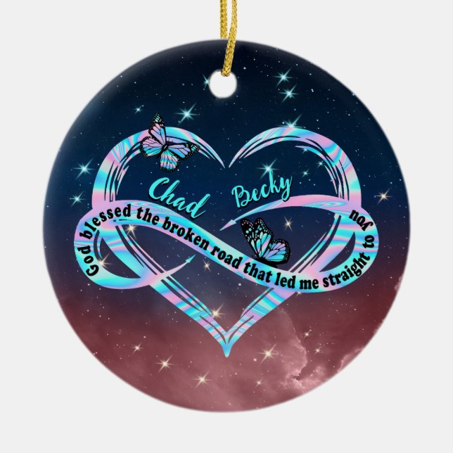 Personalized God Blessed The Broken Road That Led  Ceramic Ornament (Front)