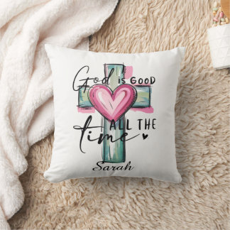 Personalized God is Good All the Time Throw Pillow