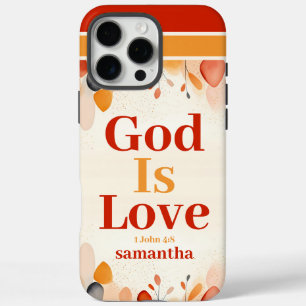 Personalized God Is Love Boho Christian iPhone 16 Pro Max Case