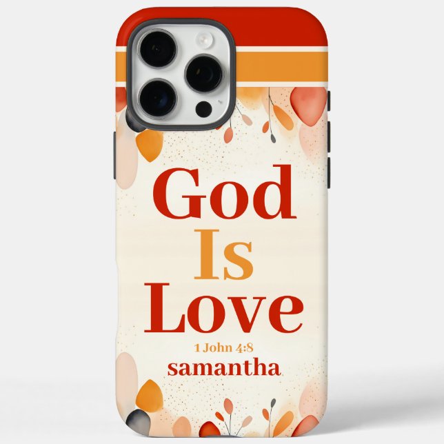 Personalized God Is Love Boho Christian Case-Mate iPhone Case (Back)