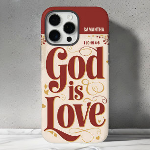 Personalized God Is Love Vintage Christian iPhone 16 Pro Max Case