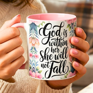 Personalized God is Within Her Christian Women Mug