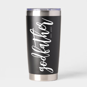 Personalized Godfather Brush Script Typography Insulated Tumbler
