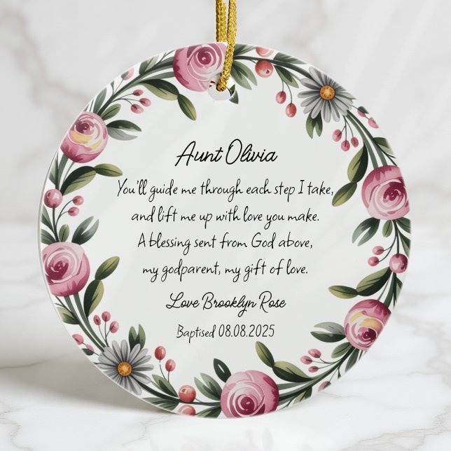 Personalized Godmother Baptism Thank You Ornament (Creator Uploaded)