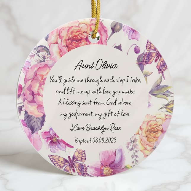 Personalized Godmother Baptism Thank You Ornament (Creator Uploaded)