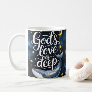 Personalized God's Love is Deep Christian Coffee Mug
