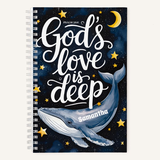 personalized God's Love is Deep Christian Journal (Front)