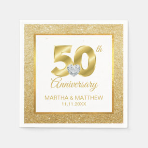Personalized Gold 50th Wedding Anniversary Napkin