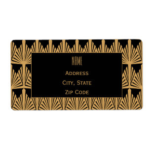 Personalized Gold and Black Art Deco Pattern