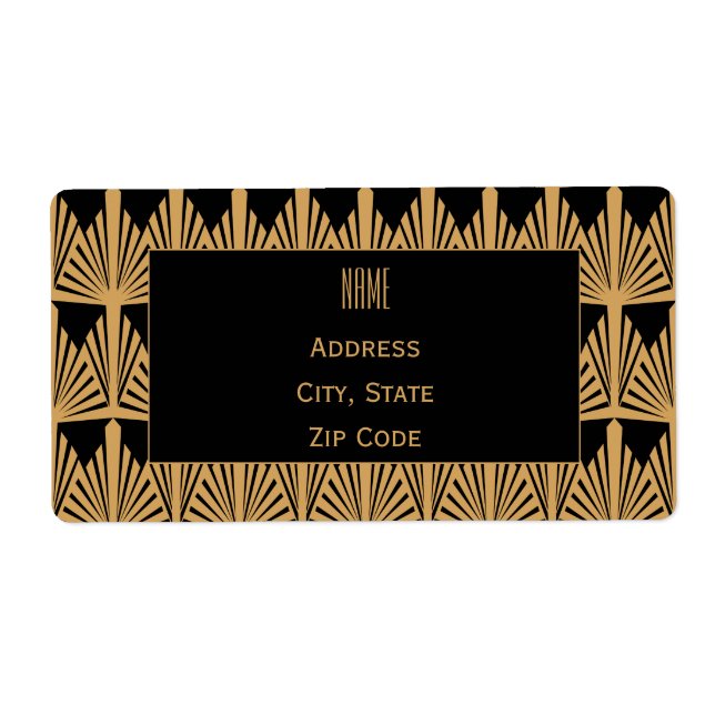 Personalized Gold and Black Art Deco Pattern (Front)