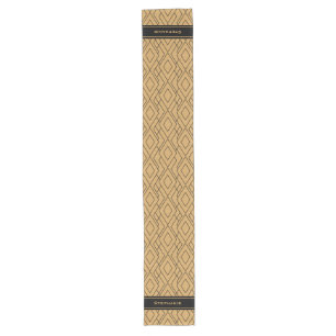 Personalized Gold and Black Art Deco Pattern Long Table Runner