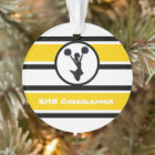 Personalized Gold and Black Cheerleader Ornament