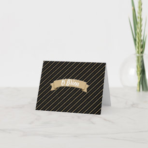 Personalized Gold and Black Note Card