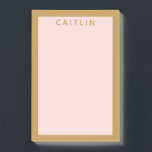 Personalized Gold and Blush Pink Post-it Notes<br><div class="desc">Treat yourself to some pretty personalized Post-It Notes or surprise that special coworker with a personalized gift. This Post-It Notes pad is in a long rectangular shape with a blush pink background inside a gold coloured frame. Matching gold text spell out a name or your own custom message. Just just...</div>
