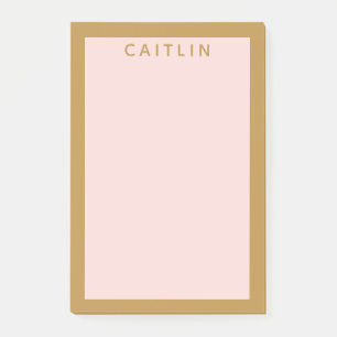 Personalized Gold and Blush Pink Post-it Notes