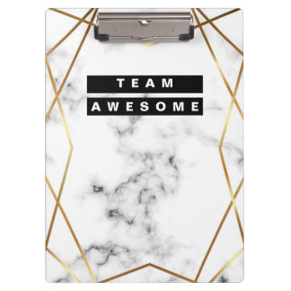 Personalized Gold and Marble Pattern Clipboard