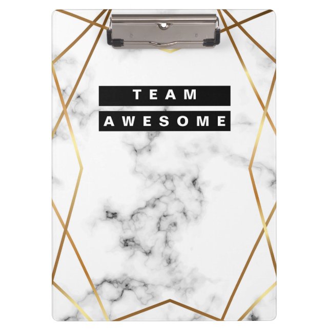Personalized Gold and Marble Pattern Clipboard (Front)