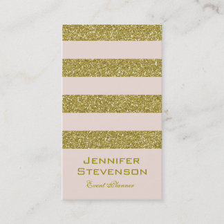 Personalized Gold And Pink Business Card