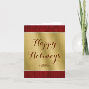 Personalized Gold and Red Elegant Holiday