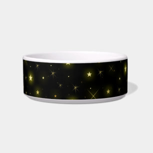 Personalized Gold and sparkles stars on black Bowl