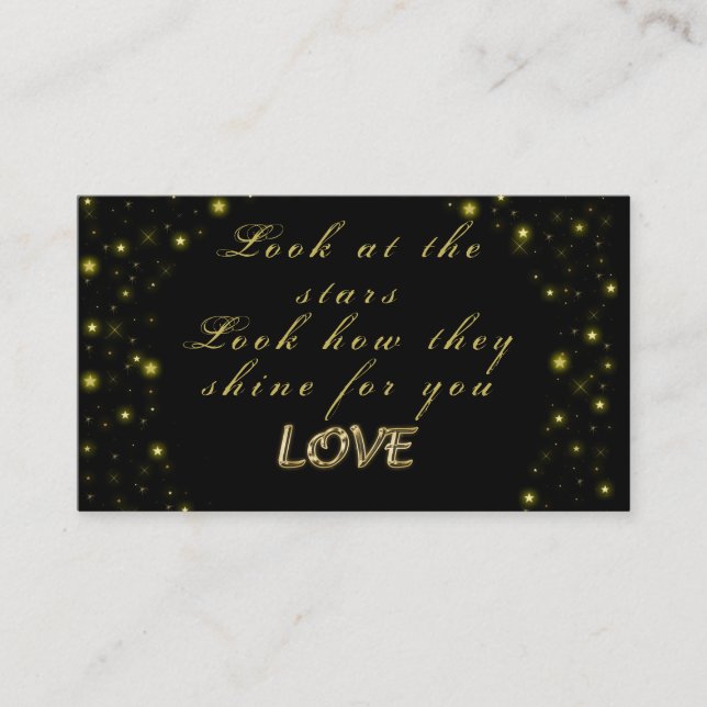 Personalized Gold and sparkles stars on black  Business Card (Front)