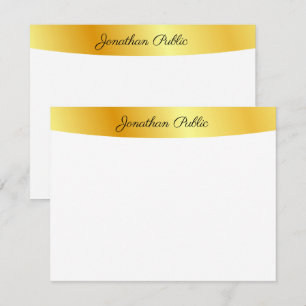 Personalized Gold And White Elegant Handwritten Card