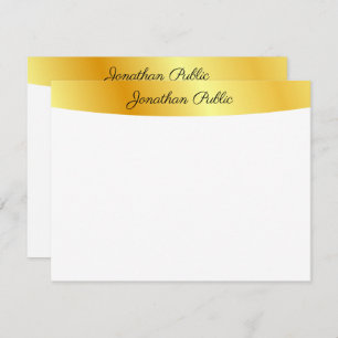Personalized Gold And White Elegant Handwritten Card