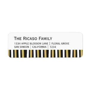 Personalized Gold And White Modern Stripe
